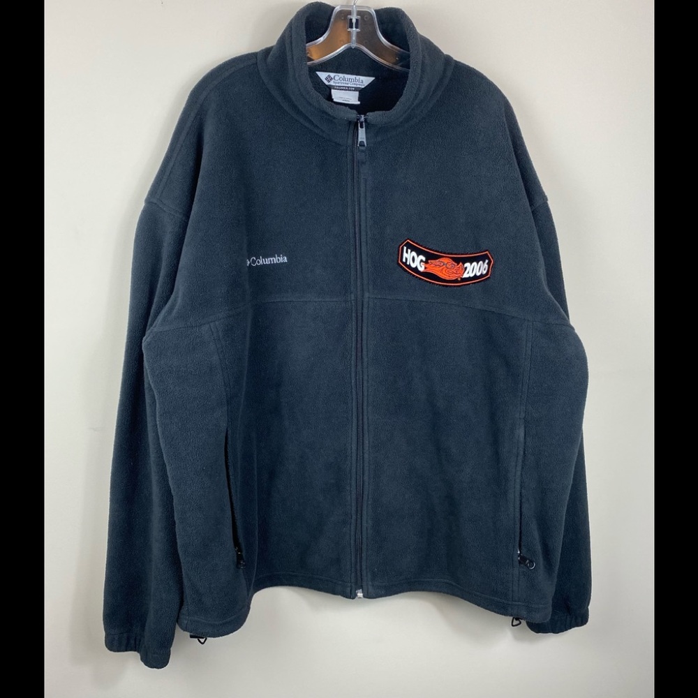 Columbia Black Jacket Men’s Size XXL  Hog 2006 Patch Full Zipper Close 2XL